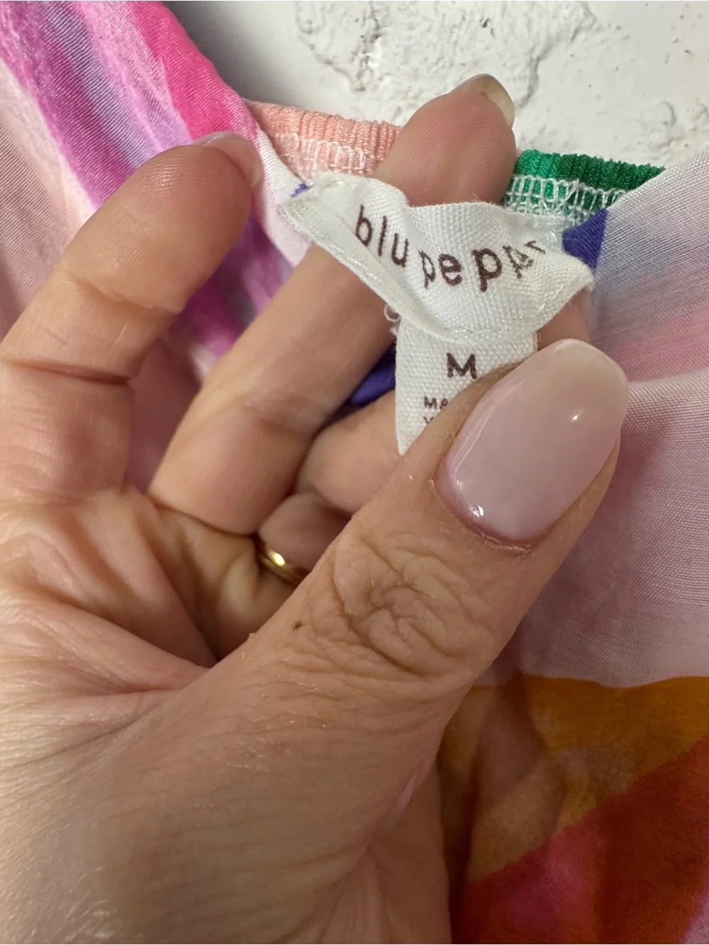 Blu Pepper‎ Pastel Watercolor Ruffle Strap Brush Stroke Ruffle Midi Sundress M